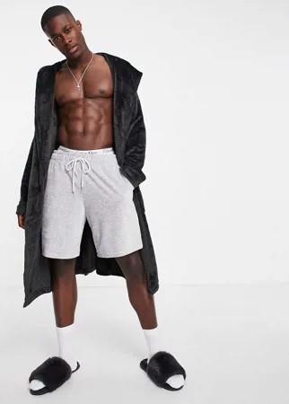 Черный флисовый халат для дома ASOS DESIGN-Черный цвет