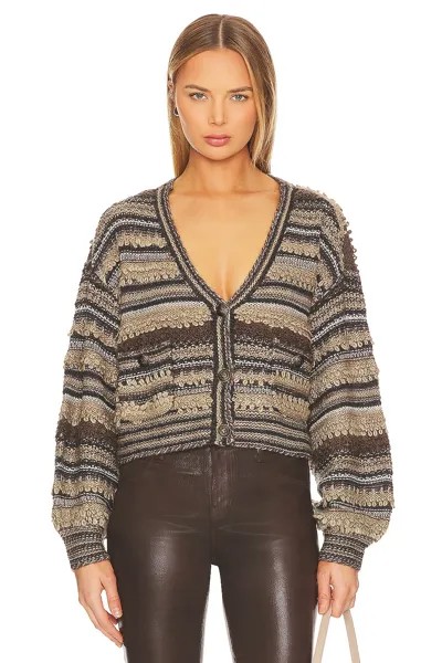 Кардиган L'AGENCE Harriet Blouson, цвет Brown Multi