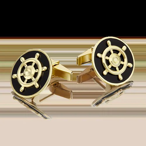 Запонки из желтого золота с эмалью PLATINA jewelry 10-0057-00-000-1130-22