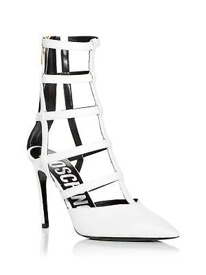 MOSCHINO Женские белые кожаные гладиаторские сандалии на каблуке с острым носком на шпильке 39