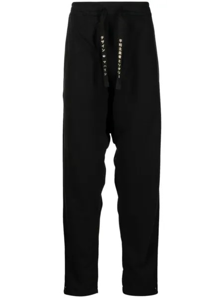 Maharishi спортивные брюки Shinobi из органического хлопка с кулиской, черный