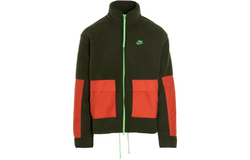 Спортивная куртка Essential Sherpa с застежкой-молнией на всю длину Nike, зеленый