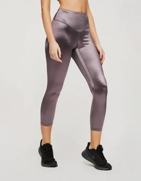 Серые блестящие леггинсы HIIT Active-Серый