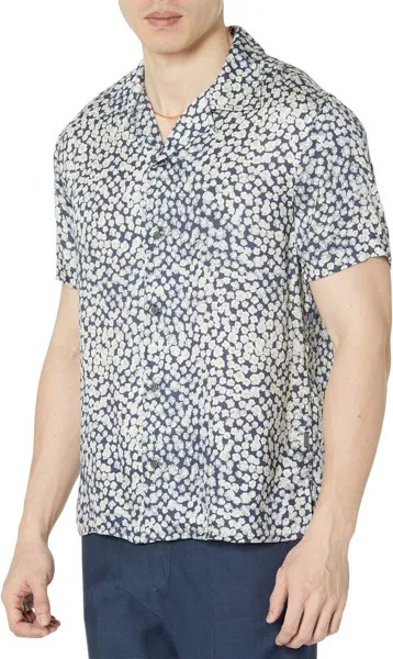 Рубашка John Varvatos Danny Short Sleeve Camp Shirt W706Z1, цвет Officer Blue