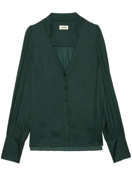 Zadig&Voltaire атласная блузка Tinous, зеленый