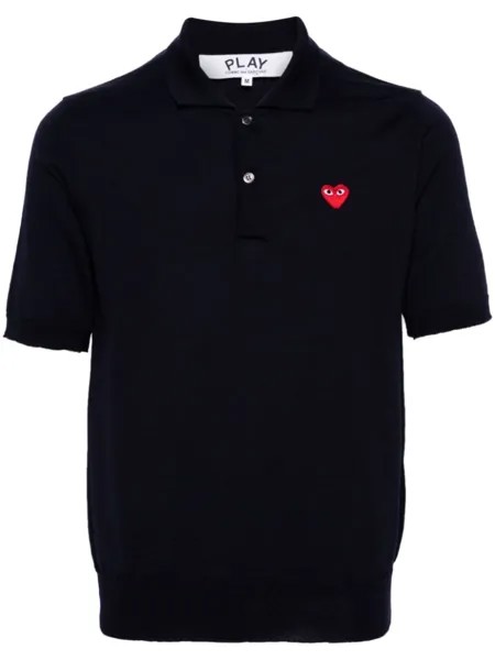 Comme Des Garçons Play шерстяная рубашка поло с нашивкой, синий