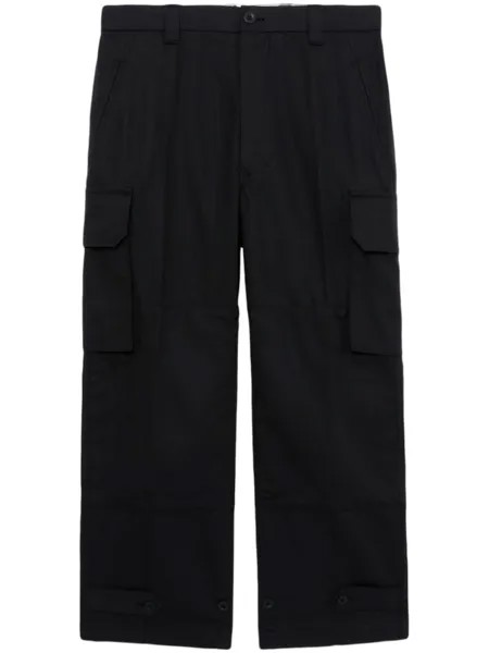 Comme des Garçons Homme брюки карго с ремешками на манжетах, черный