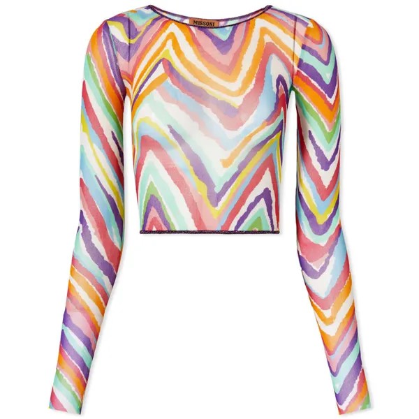 Футболка Missoni Sheer Chevron Crop Top