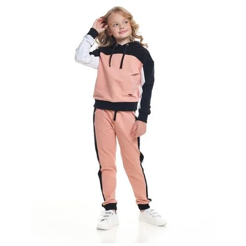 Школьный фартук Mini Maxi, размер 128, черный, розовый