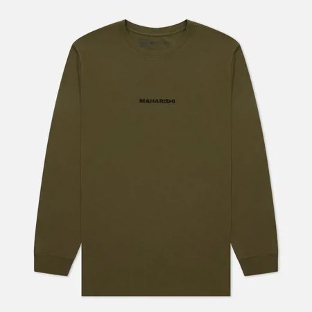Мужской лонгслив maharishi Organic Military Type Embroidery, цвет оливковый, размер S