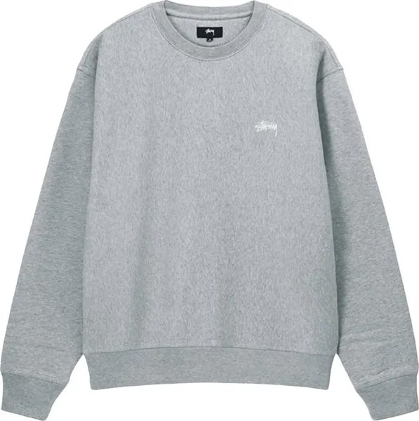 Толстовка Stussy Overdyed Stock Logo Crew 'Grey Heather', серый