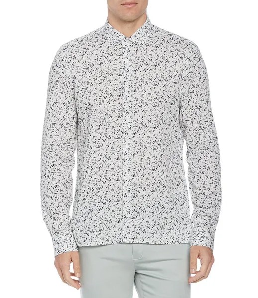 Тканая рубашка с длинными рукавами и цветочным принтом Perry Ellis Big & Tall, цветочный