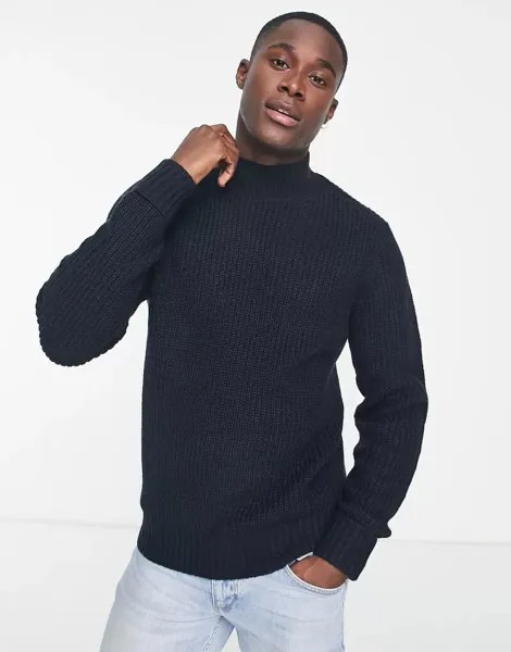 Английский вязаный свитер Ben Sherman темно-синего цвета