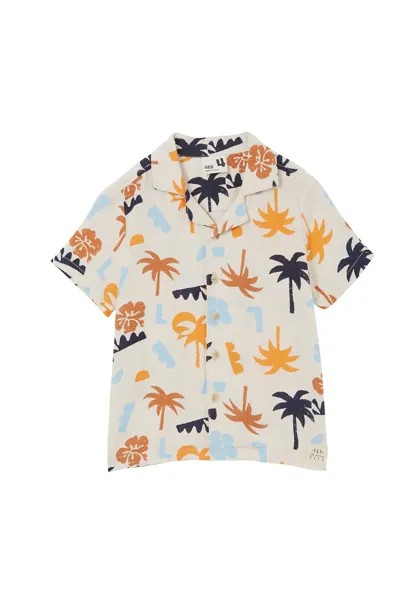 Рубашка CABANA SHORT SLEEVE Cotton On, Rainy Day Multi Palm