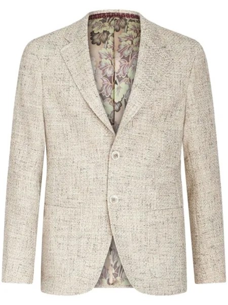 ETRO однобортный пиджак из букле, нейтральный цвет