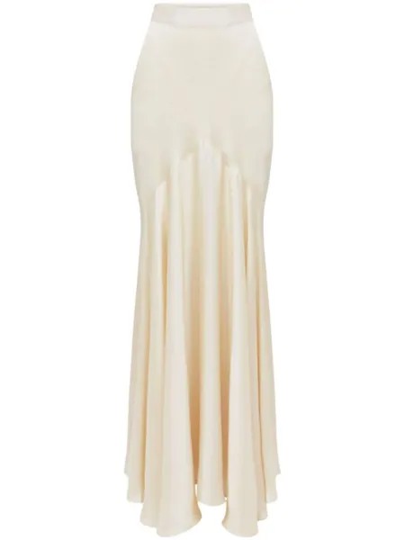 Nina Ricci атласная юбка макси, нейтральный цвет