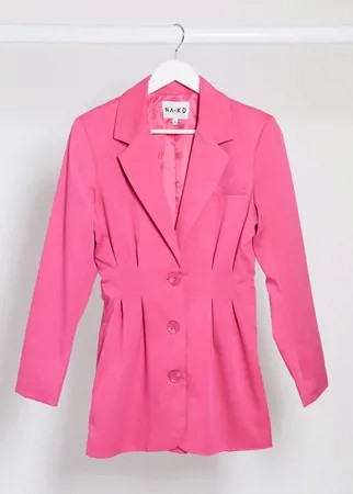 Пиджак цвета фуксии с вытачками на талии NA-KD-Розовый