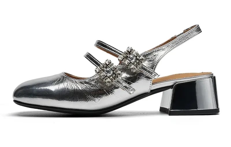 Мюли Eblan Mary Jane Women's, серебристый