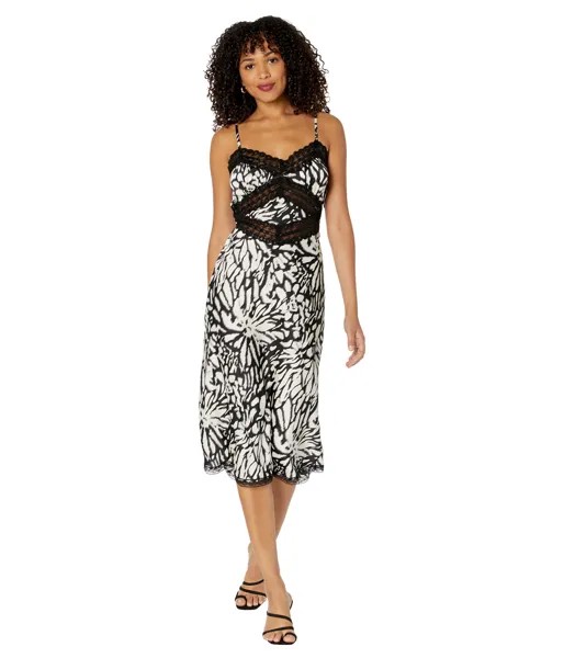 Платье Betsey Johnson, Blurred Lines Printed Dull Charmeuse Slip Dress