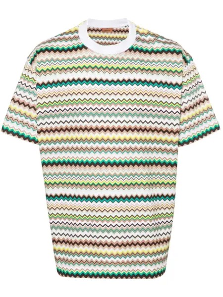 Missoni футболка с узором зигзаг, зеленый