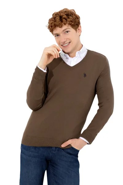 Пуловер мужской U.S. POLO Assn. g081sz0tk0enrique-sk22 коричневый XL