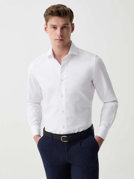 Рубашка Slim-Fit из хлопка, цвет optical white