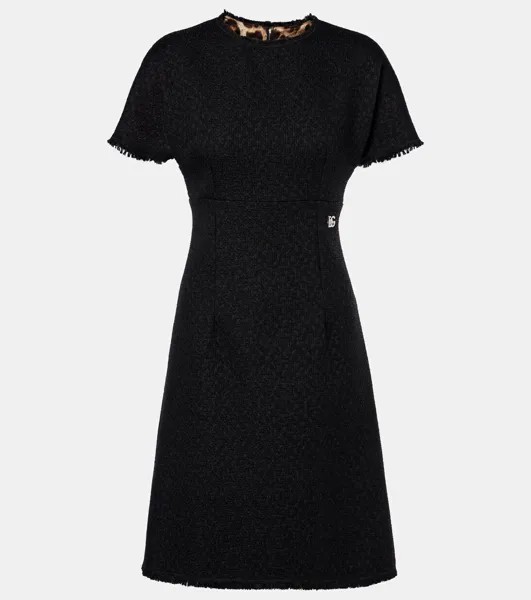 Мини-платье из твида с добавлением шерсти DG Dolce&Gabbana, черный