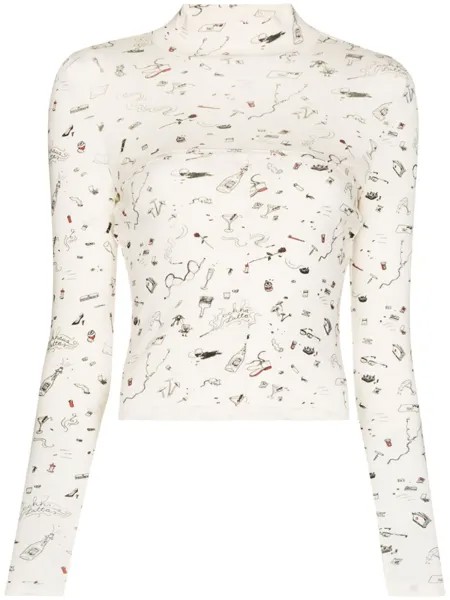 Eckhaus Latta топ с длинными рукавами, белый
