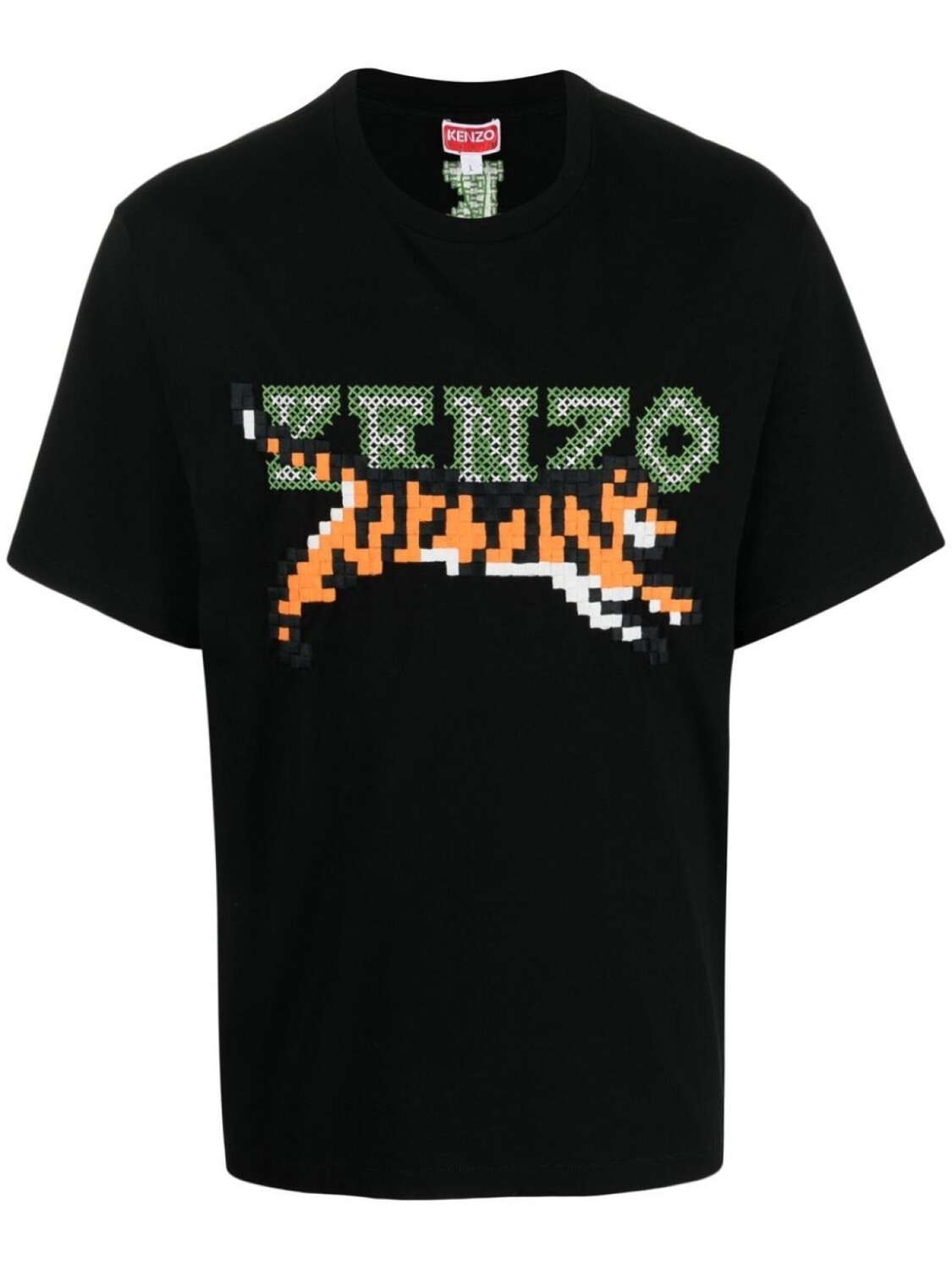Kenzo футболка с вышитым логотипом, черный