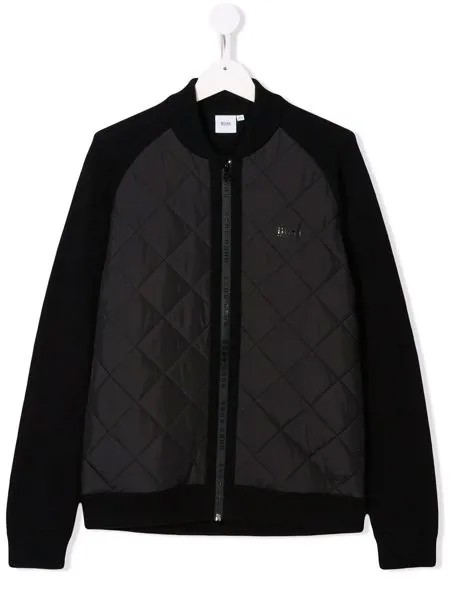 BOSS Kidswear куртка-бомбер со стегаными вставками