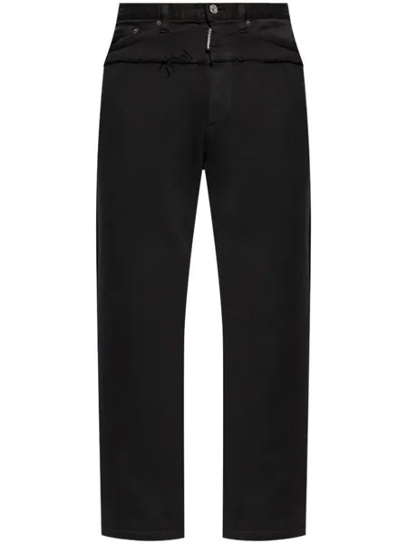 Dsquared2 спортивные брюки из хлопка с джинсовыми вставками, черный
