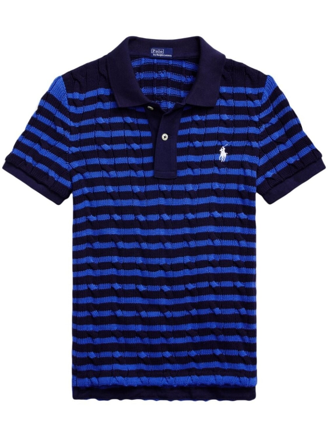 Polo Ralph Lauren полосатая рубашка поло фактурной вязки, синий