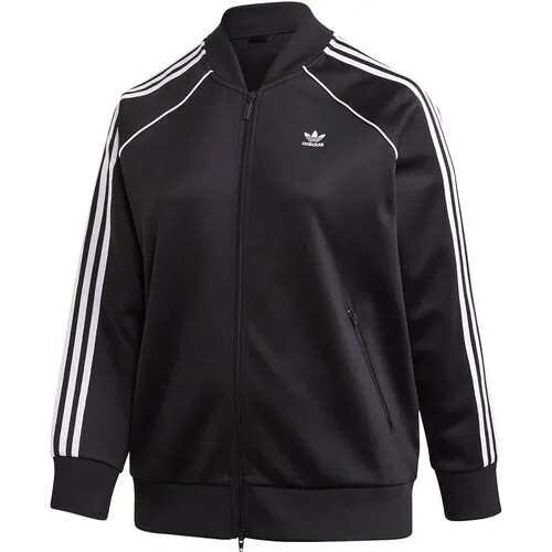 Олимпийка adidas, силуэт прямой, размер 1X NUM, черный