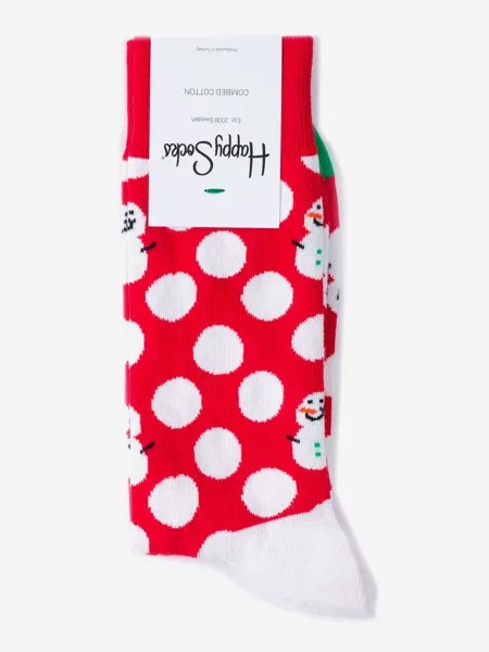 Носки с рисунками Happy Socks - Big Dor Snowman, Красный