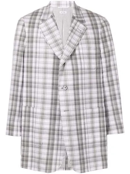 Thom Browne OVERSIZED SACK SPORT COAT - FIT 2 - IN STRIPE LOOK PLAID