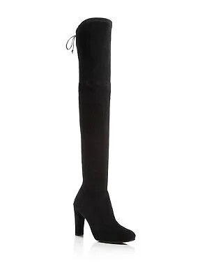 STUART WEITZMAN Женские черные замшевые сапоги миндального цвета с узким голенищем на каблуке 7,5 м