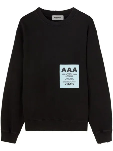 AMBUSH толстовка с нашивкой Pass, черный