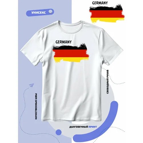 Футболка SMAIL-P флаг Германии, размер 4XL, белый