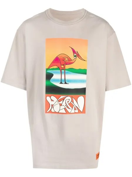 Heron Preston футболка с абстрактным принтом, серый