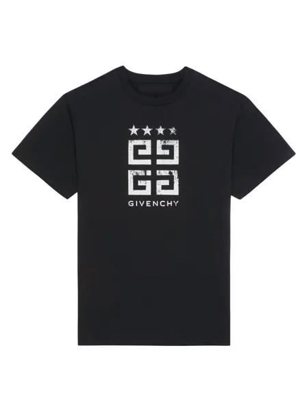 Хлопковая облегающая футболка 4G Stars Givenchy, черный