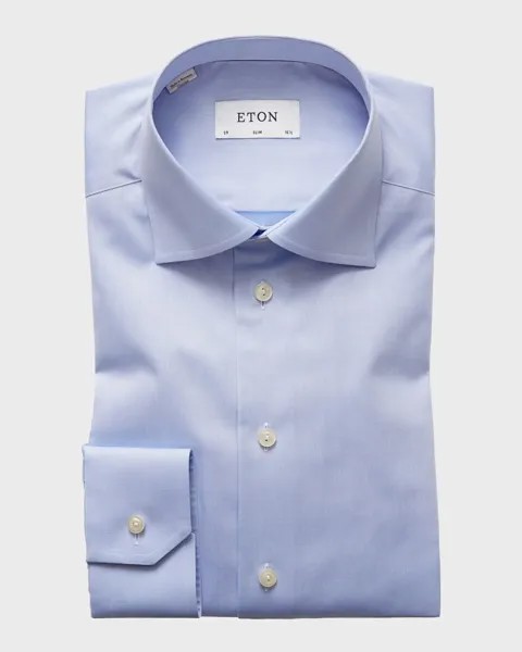 Классическая рубашка узкого кроя из твила Eton, цвет Blue