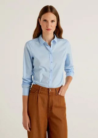 Рубашка женская United Colors of Benetton 21A_5CQY5QC13 голубая XL