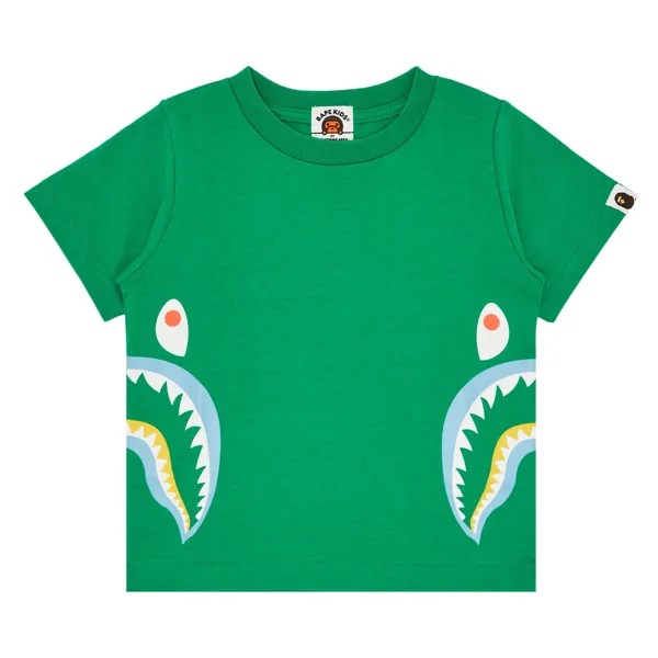 BAPE Kids Colors Футболка с изображением акулы, зеленая