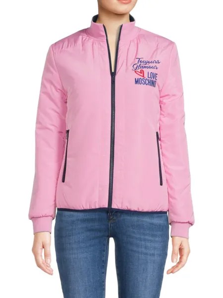 Двусторонняя стеганая куртка-пуховик Love Moschino, розовый