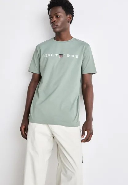 Футболка с принтом GRAPHIC GANT, хаки