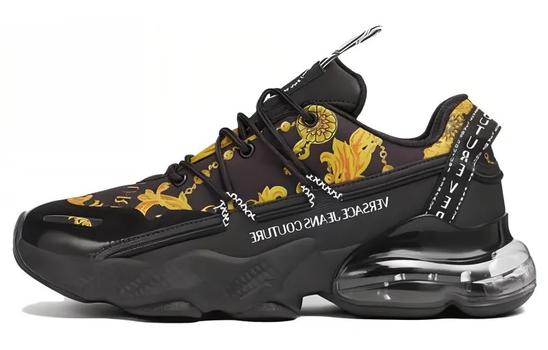 Кроссовки VERSACE JEANS Couture Chain Couture-print Panelled Sneakers, черный