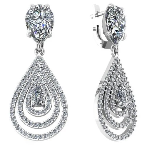Серебряные серьги «Версаль» с фианитами 0201268-00775
