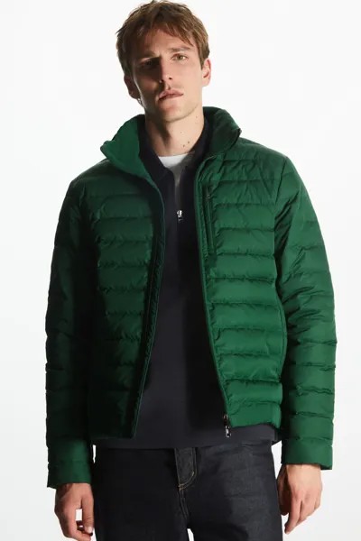 Короткая утепленная куртка, темно-зеленый