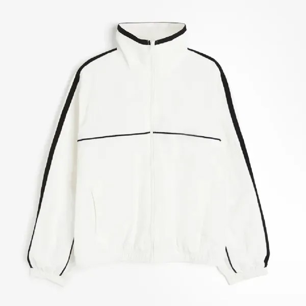 Куртка H&M Nylon Windbreaker, кремовый/черный