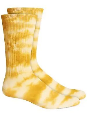 SUN STONE Мужские желтые повседневные носки в рубчик тай-дай 7-12